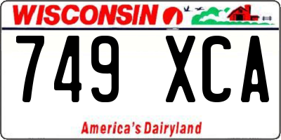 WI license plate 749XCA