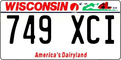 WI license plate 749XCI