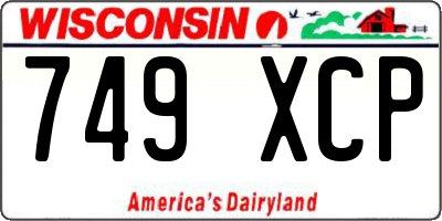 WI license plate 749XCP