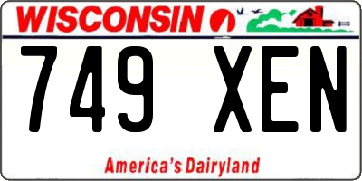 WI license plate 749XEN