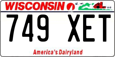 WI license plate 749XET