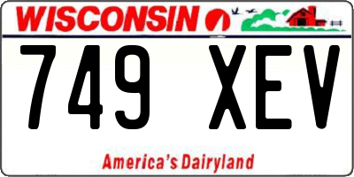 WI license plate 749XEV