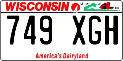 WI license plate 749XGH