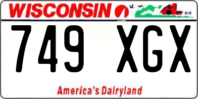 WI license plate 749XGX