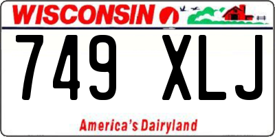 WI license plate 749XLJ