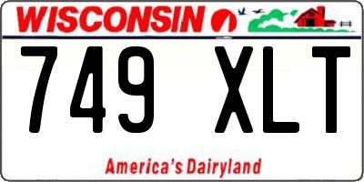WI license plate 749XLT