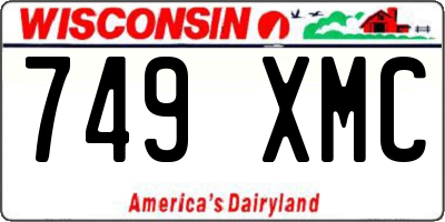 WI license plate 749XMC