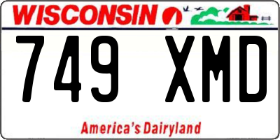 WI license plate 749XMD