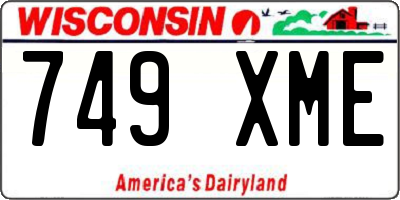 WI license plate 749XME