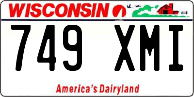 WI license plate 749XMI