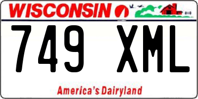 WI license plate 749XML