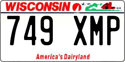WI license plate 749XMP
