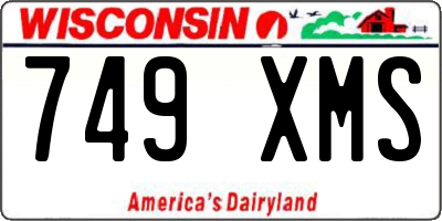 WI license plate 749XMS