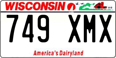 WI license plate 749XMX