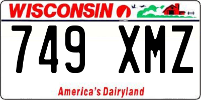WI license plate 749XMZ