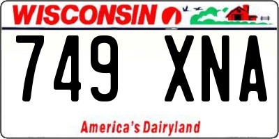 WI license plate 749XNA