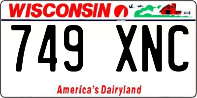 WI license plate 749XNC