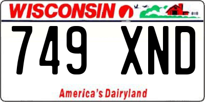 WI license plate 749XND