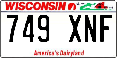 WI license plate 749XNF