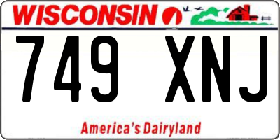 WI license plate 749XNJ