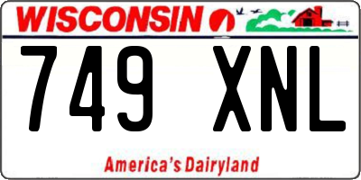 WI license plate 749XNL