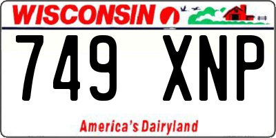 WI license plate 749XNP