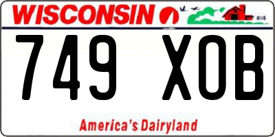 WI license plate 749XOB