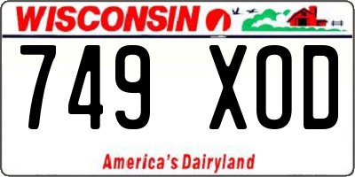 WI license plate 749XOD