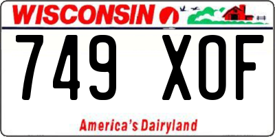 WI license plate 749XOF