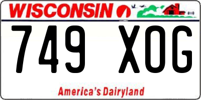 WI license plate 749XOG