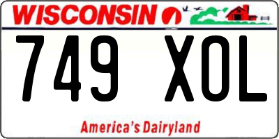 WI license plate 749XOL