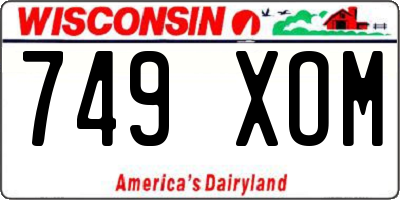WI license plate 749XOM