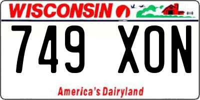 WI license plate 749XON