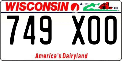 WI license plate 749XOO