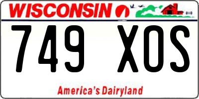 WI license plate 749XOS