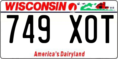 WI license plate 749XOT