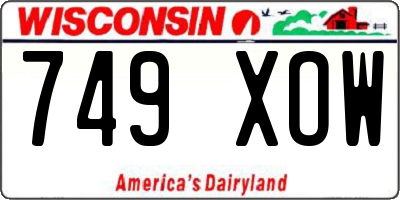 WI license plate 749XOW