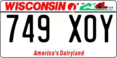 WI license plate 749XOY