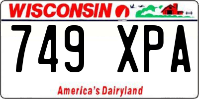 WI license plate 749XPA