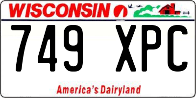 WI license plate 749XPC