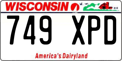 WI license plate 749XPD