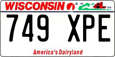 WI license plate 749XPE