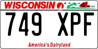WI license plate 749XPF