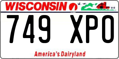 WI license plate 749XPO