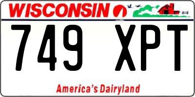 WI license plate 749XPT
