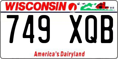 WI license plate 749XQB