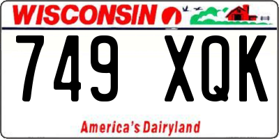 WI license plate 749XQK