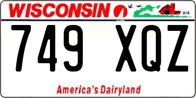 WI license plate 749XQZ