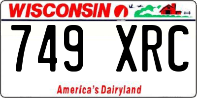 WI license plate 749XRC