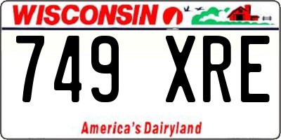 WI license plate 749XRE